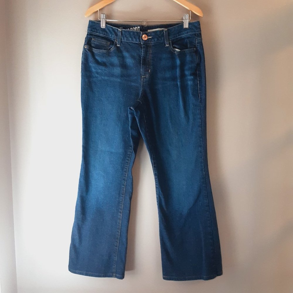DKNY Soho Boot Cut Dark High-Rise Wash Jeans, Size 12